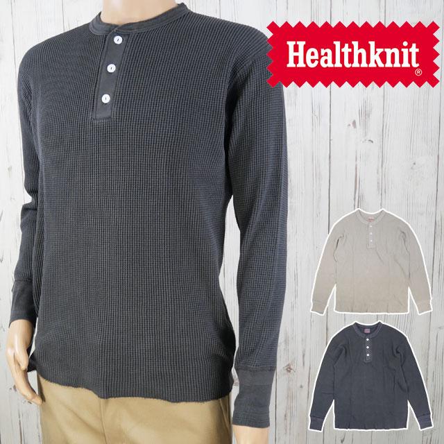 Healthknit ヘルスニット ロンT メンズ サーマルキングワッフル