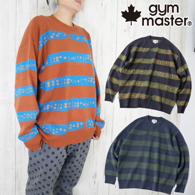 ジムマスター セーター メンズ ジャガードニット ウツボーダー クルー