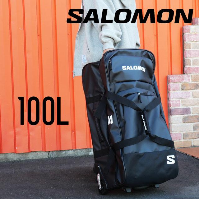 美品！SALOMON サロモン キャリーバッグ 黒100L SALOMON サロモン キャリーバッグ メンズ レーストリップ キャビン