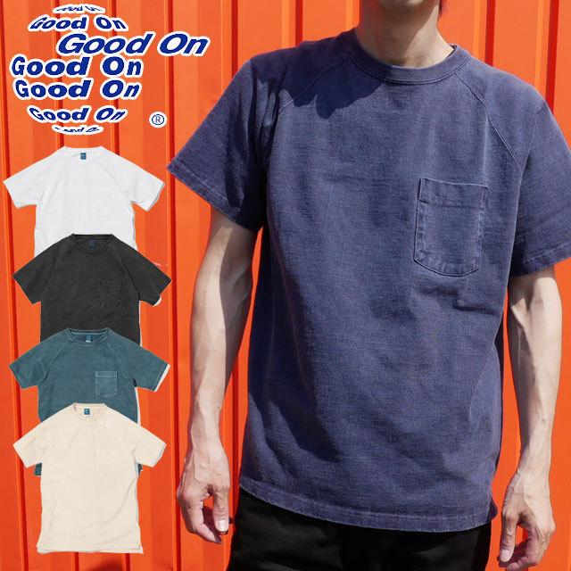 グッドオン Good On メンズ Tシャツ ショートスリーブヘビーラグランポケットＴシャツ 半袖 トップス ウェア アパレル クルーネック GOST1101 服 父の日 ギフト｜smw
