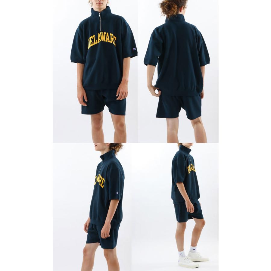 Champion（チャンピオン） ハーフジップ Tシャツ メンズ リバース