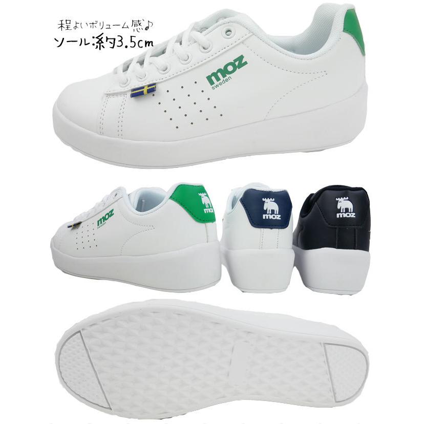 モズ MOZ レディース 厚底スニーカー ローカット コートスニーカー