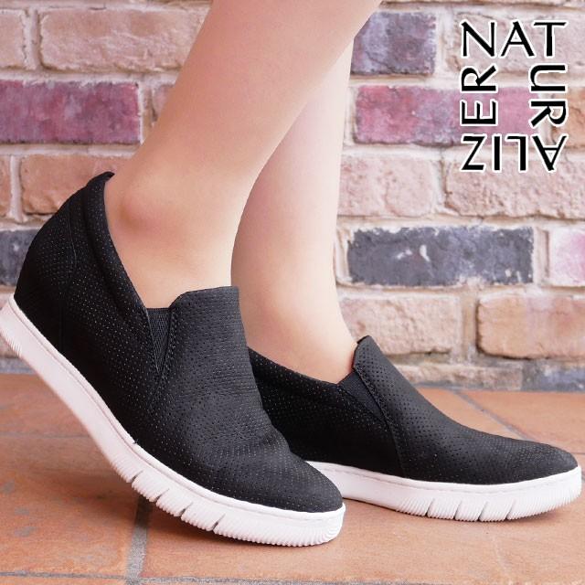 ナチュラライザー Naturalizer スリッポン レディース スニーカー ミッドカット インヒール ブラックスエード 黒 N618 シューマートワールド 通販 Paypayモール