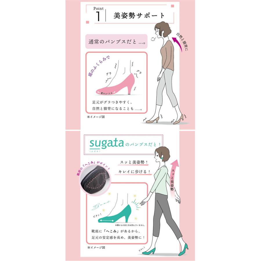 ムーンスター スガタ サンリオ パンプス レディース 痛くない ハローキティ コラボ ワイズ1E 歩きやすい 7cmヒール 静音リフト 疲れない 抗菌 防臭 軽量設計 MS_6