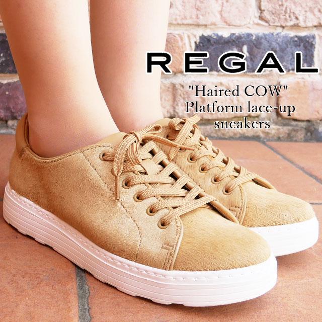 リーガル Regal レディース スニーカー ローカット 厚底レースアップスニーカー ハラコ ヘアードcow 本革キャメル F29m シューマートワールド 通販 Paypayモール