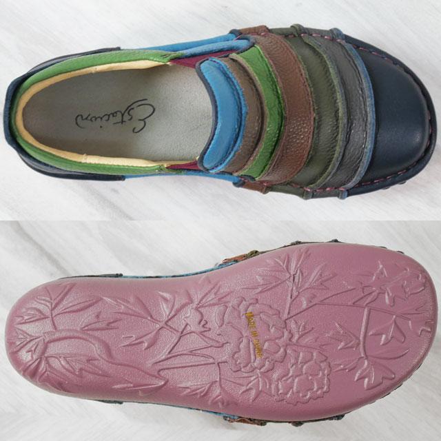 エスタシオン レディース スリッポン 疲れない 本革痛くない