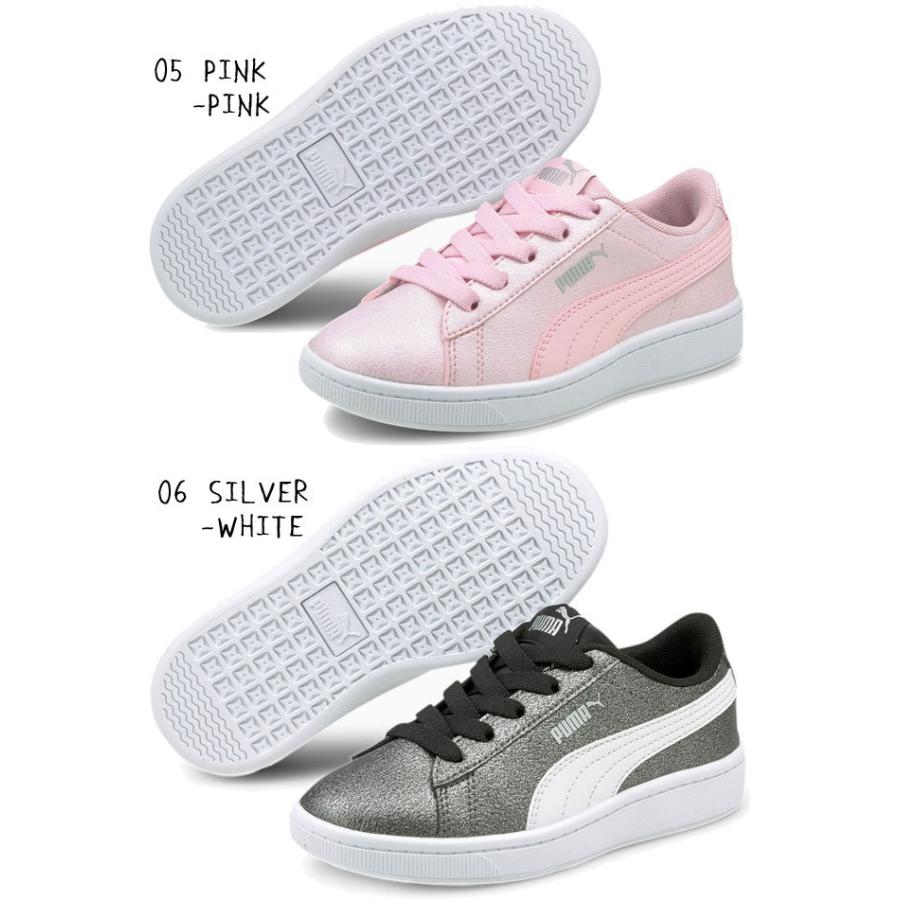プーマ Puma 女の子 子供靴 キッズ ベビー スニーカー ビッキー V2 グリッツ 2 Ac Ps 紐靴 ローカット 運動靴 05 ピンク 06 シルバー シューマートワールド 通販 Paypayモール