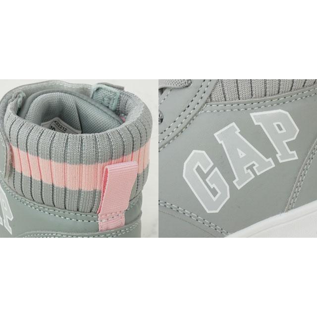 ギャップ GAP 男の子 女の子 子供靴 キッズ ジュニア スニーカー 防水 ミッドカット ベルクロ 通園 通学 GPK22212 グレー パープル｜smw｜09