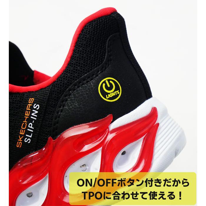 SKECHERS スリップインズ 22cm　通学　赤　軽量　人気　新品 SKECHERS（スケッチャーズ） スリップインズ 光る靴 スリッポン キッズ