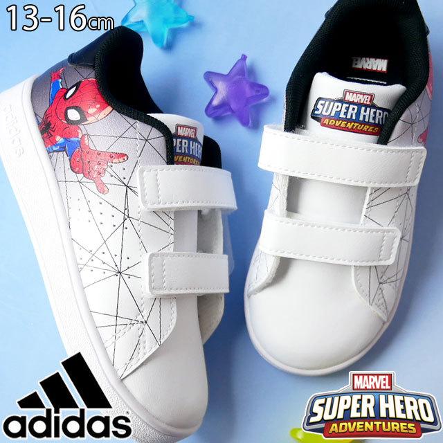 アディダス Adidas Marvel コラボ 男の子 子供靴 キッズ ベビー スニーカー アドバンコート I ローカット ベルクロ スパイダーマン ホワイト 白 Fy9253 シューマートワールド 通販 Paypayモール