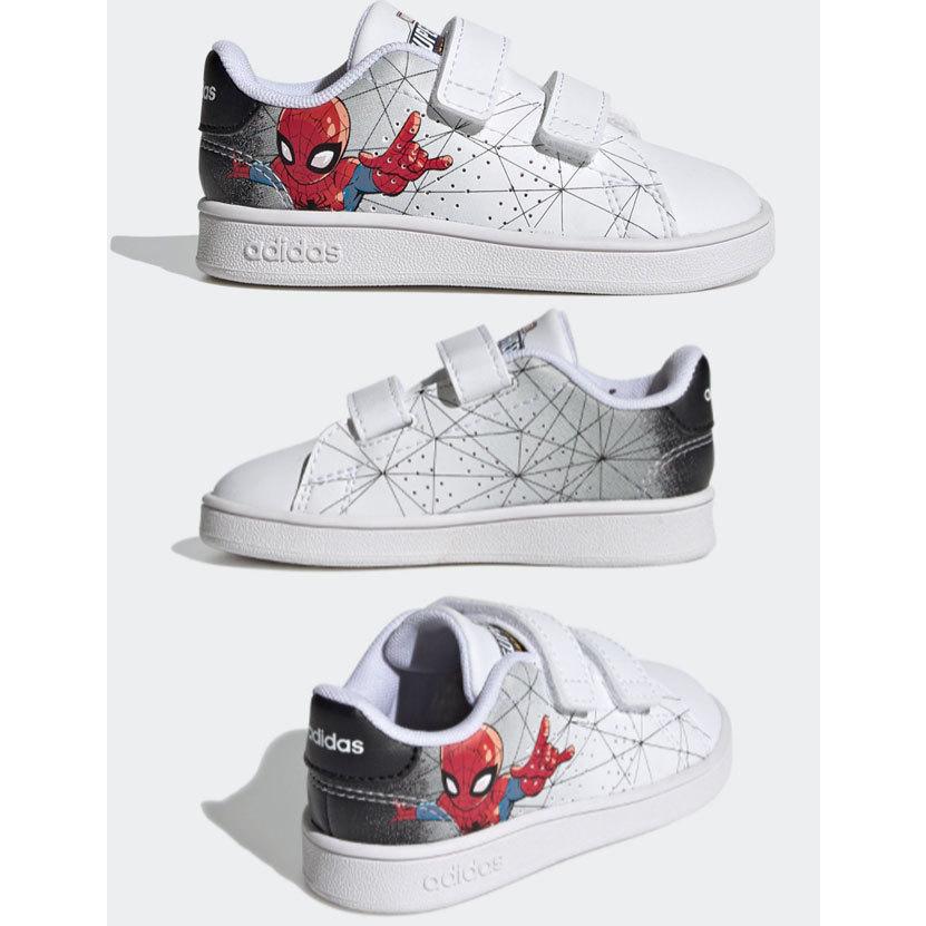 アディダス Adidas Marvel コラボ 男の子 子供靴 キッズ ベビー スニーカー アドバンコート I ローカット ベルクロ スパイダーマン ホワイト 白 Fy9253 シューマートワールド 通販 Paypayモール