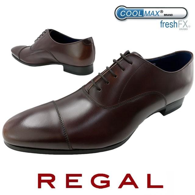 リーガル REGAL ビジネスシューズ メンズ 革靴 紳士靴 ストレートチップ クールマックス メイドインジャパン 日本製 ダークブラウン 21VR