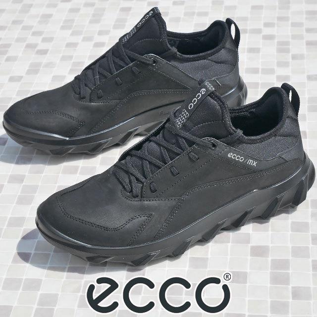 エコー ecco メンズ スニーカー MX M ロー ローカット レザースニーカー ウォーキング 紐靴 本革 820184 02001 ブラック 黒 履きやすい 歩きやすい 疲れない｜smw