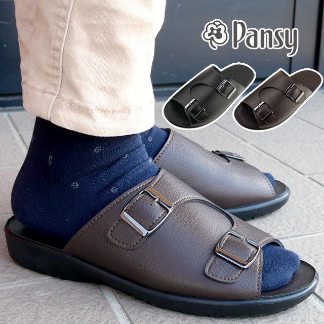 パンジー Pansy メンズ サンダル コンフォートサンダル 紳士 つっかけ オフィスサンダル6022 ブラック 黒 ブラウン テレワーク 在宅勤務 父の日 ギフト シューマートワールド 通販 Paypayモール