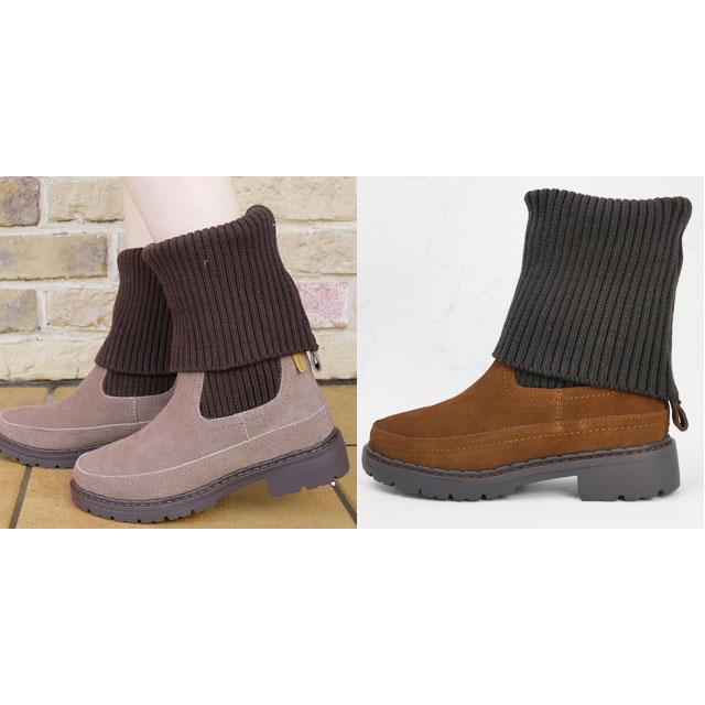 Minnetonka（ミネトンカ） レディース ブーツ ロングリブニット×タンク