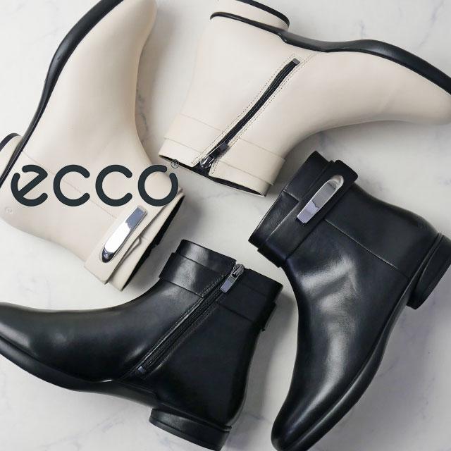 美品 ecco エコー サイドジップ レザーショートブーツ 37 24.5 黒 ecco（エコー） ブーツ レディース sculpted lx low 本革 歩きやすい