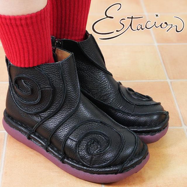 Estacion（エスタシオン） ショートブーツ レディース うずまき