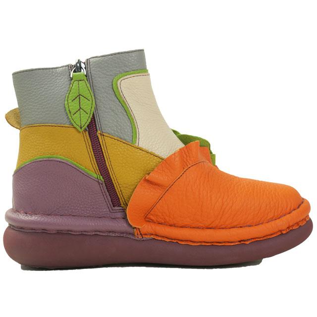 エスタシオン 疲れない ショートブーツ 立体フリルフラワー アンクル