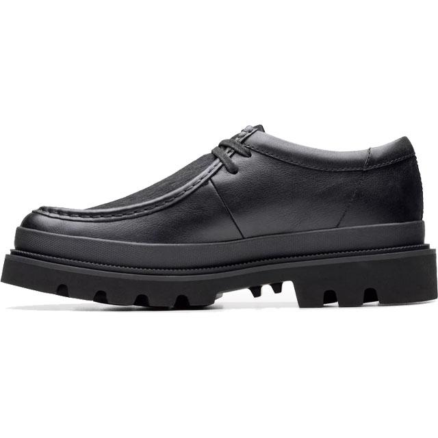 【美品】クラークス バデルシーム メンズ 厚底 黒 26 ワラビー Clarks（クラークス） 厚底 メンズ バデルシーム チャンキーソール