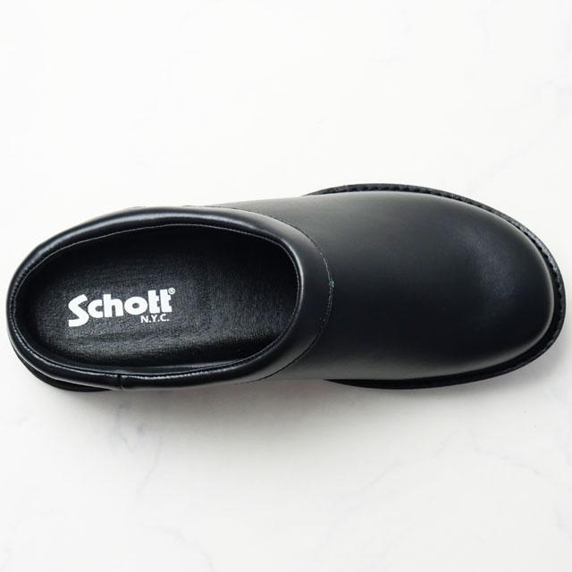 Schott ショット レザーサンダル 41 黒 美品 本革 ナパレザー 箱付 Schott N.Y.C（ショット） クロッグサンダル メンズ レザーシューズ