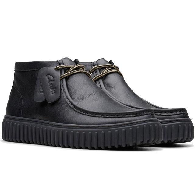 送料無料 ショートブーツ メンズ FW 秋冬 新作 秋新作 冬新作 人気 流行 定番 2024 2025 クラークス Clarks 26178264 厚底 トーヒルハイ レザーブーツ チャンキーソール アンクルブーツ 本革 ブラックレザー 黒 靴 Clarks（クラークス） ショートブーツ 厚底 メンズ トーヒルハイ