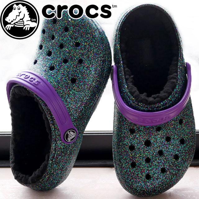 クロックス crocs 男の子 女の子 子供靴 キッズ ジュニア サンダル クラシック グリッターラインド クロッグ k クロッグサンダル 205937｜smw