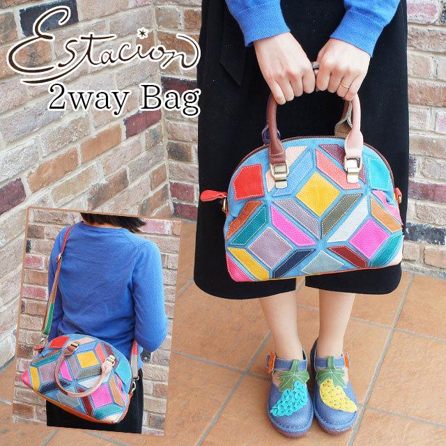 人気定番 エスタシオン Estacion レディース ハンドバッグ 2way ショルダー 本革 953 バック パッチワーク カラフル マルチ エスニック シューマートワールド 通販 Paypayモール 数量は多 Clinicagastroservice Com Br