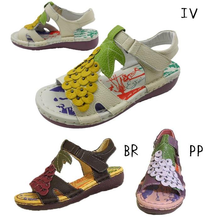 エスタシオン Estacion ウェッジソール サンダル 本革 レザー