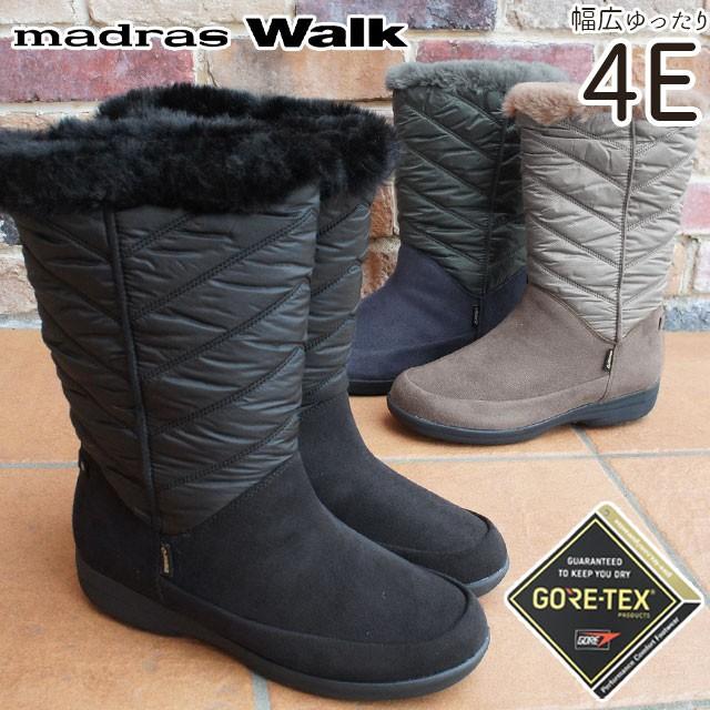 マドラスウォーク Madras Walk スノーブーツ ロングブーツ 大雪 ゴアテックス レディース Mwl2111 防水 4e 黒 ブラック ネイビー オーク シューマートワールド 通販 Paypayモール