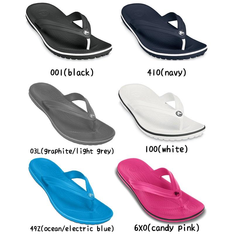 Crocs ロゴパッチフリップフロップ 11033 Crocs Flip-Flops Navy Blue Unisex 11033-410