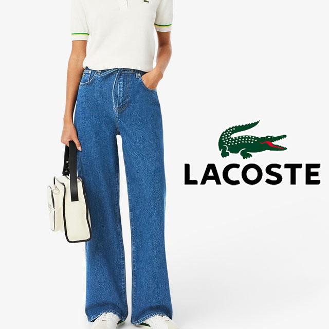 送料無料 イージーデニムパンツ レディース SS 春夏 新作 夏新作 秋新作 人気 流行 定番 2025 ラコステ LACOSTE HF2448 ボトムス ジーンズ 長ズボン ワイドパンツ ジーパン ロングパンツ カジュアル セットアップ可能 ロゴ インディゴブルー LACOSTE（ラコステ） ボトムス レディース HF2448 イージーデニム
