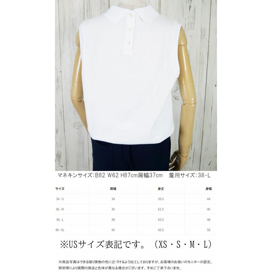 LACOSTE ホワイト ノースリーブポロシャツ LACOSTE（ラコステ） ポロシャツ レディース PF008J バックボタン