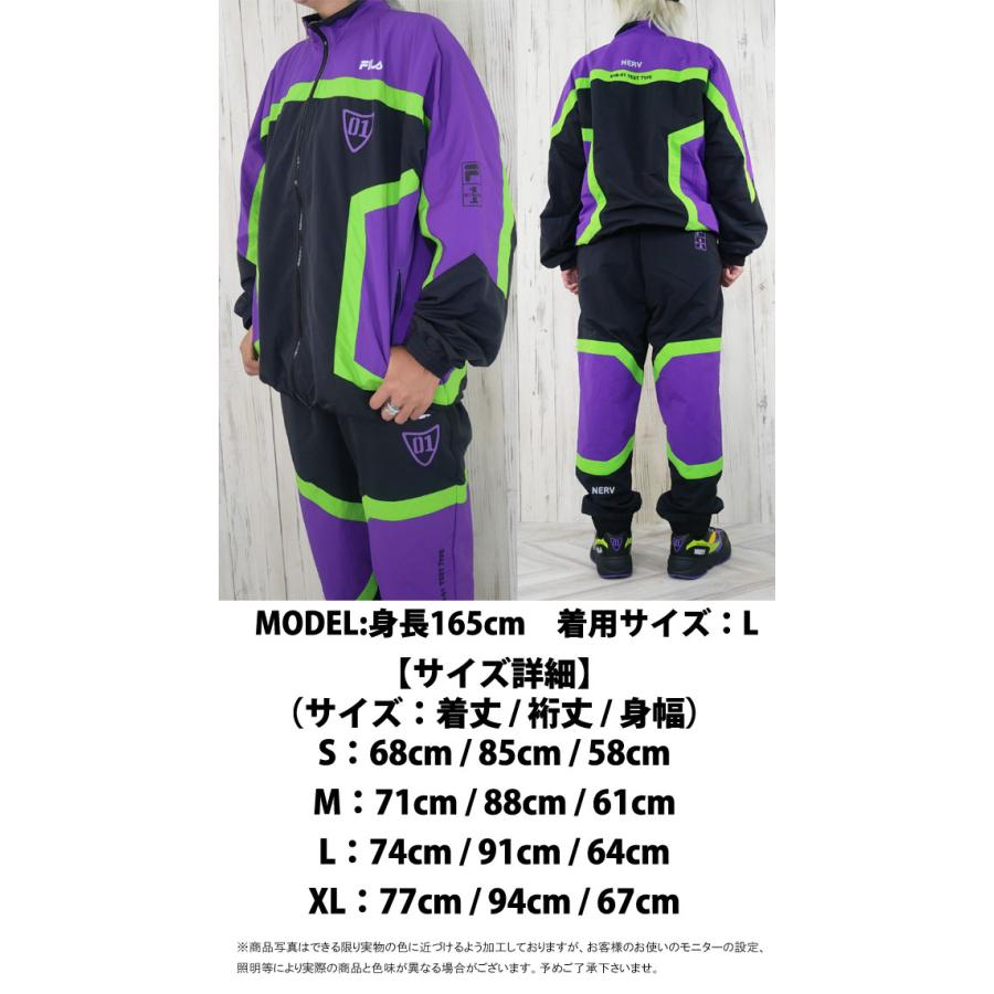 90s FILA フィラ ナイロンジャケット エヴァンゲリオン 初号機カラーXL エヴァンゲリオン公式アパレルブランド【RADIO EVA Online Store】
