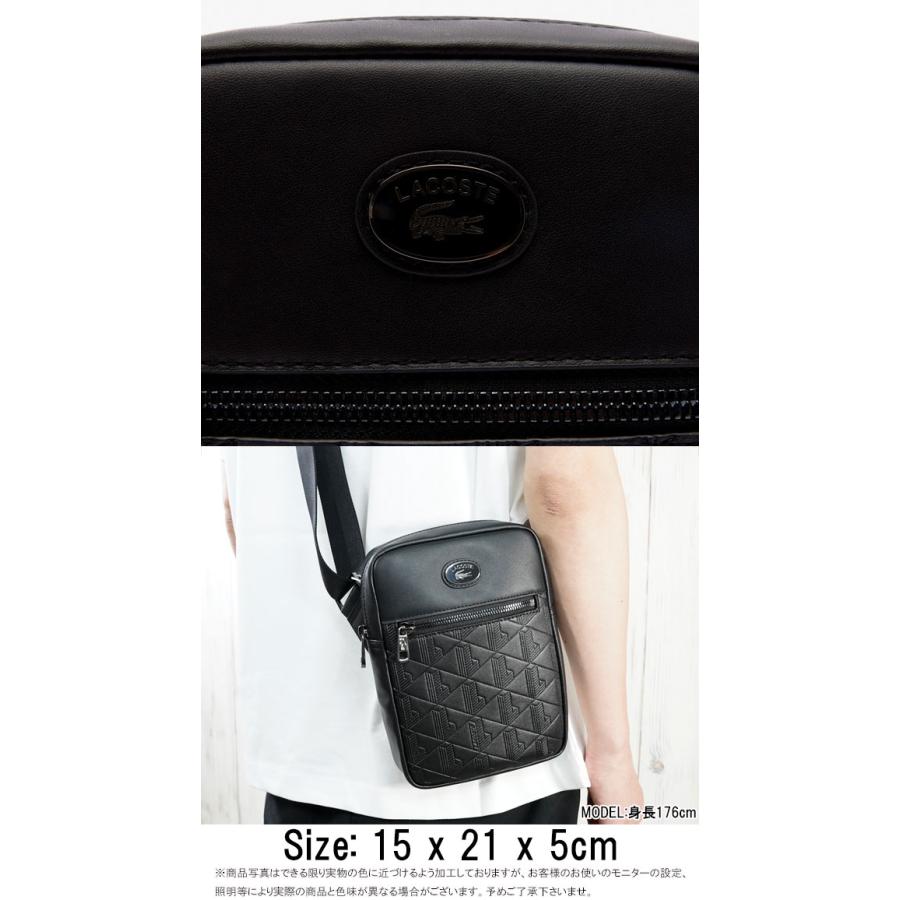 送料無料 カメラバッグ メンズ レディース SS 春夏 新作 春新作 夏新作 人気 流行 定番 2024 BAG NH4486 バッグ モノグラムショルダーバッグ カジュアル 鞄 斜め掛け 肩掛け バック わに 鰐 ロゴ 黒 小さめ コンパクト LACOSTE（ラコステ） バッグ メンズ モノグラムショルダーバッグ