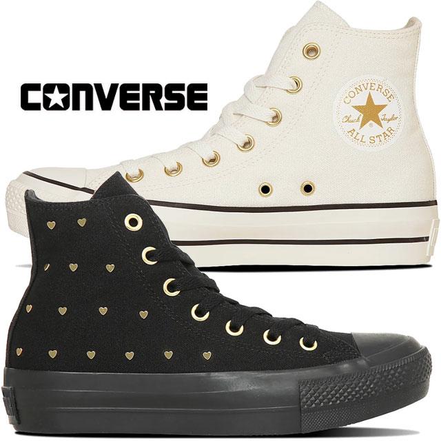 送料無料 スニーカー ハイカット レースアップ レディース SS 春夏 新作 夏新作 秋新作 人気 流行 定番 2025 コンバース CONVERSE PLTS HI 31314230 31314231 厚底 オールスター ハートスタッズ 黒 靴 ブラック ホワイト 4cmヒール CONVERSE（コンバース） スニーカー レディース 厚底 オールスター