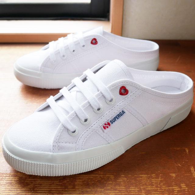 スペルガ SUPERGA スニーカー 靴 レディース 2402 リトル ハート アイレット サボサンダル ミュール S11353W AB7 ホワイト-レッド 白｜smw｜07