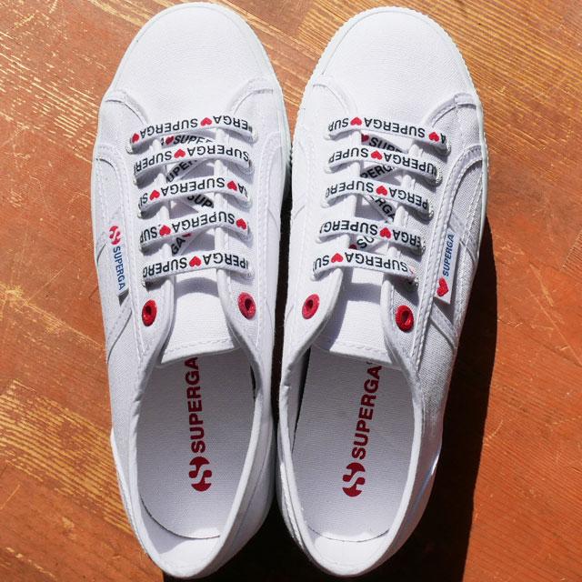 スペルガ SUPERGA スニーカー 靴 レディース 厚底 2790 リトル ハートエンブロイダリー S11386W AB7 ホワイト-レッド ハート白｜smw｜04