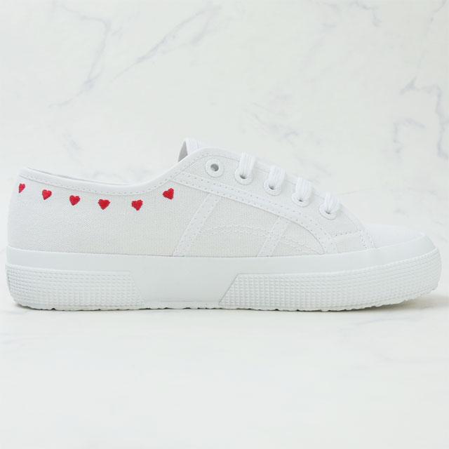 スペルガ SUPERGA スニーカー 靴 レディース 2750 リトル ハート エンブロイダリー S7126SW AB7 ホワイト-レッド 白｜smw｜04