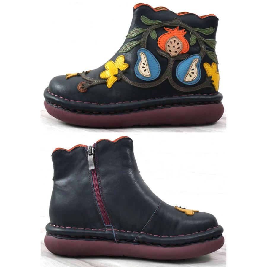 送料無料 ショートブーツ レディース FW 秋冬 新作 秋新作 冬新作 人気 流行 定番 2023 Estacion TGE545 エスタシオン ショート丈 花モチーフ 厚底 レザーブーツ コンフォートシューズ オーク ネイビー 靴 エスタシオン ショートブーツ レディース ショート丈 花モチーフ 厚底