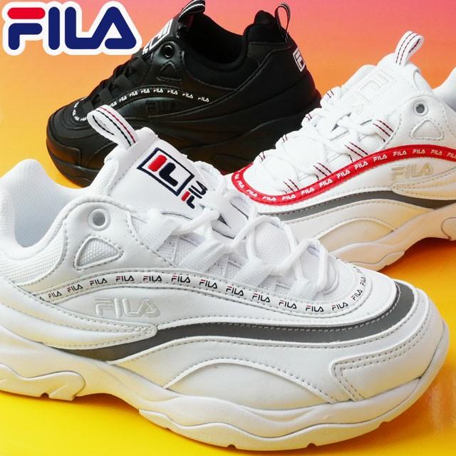 Fila ダッドスニーカー レディース F5056 厚底 スニーカー ダッドシューズ ホワイト ブラック レイ テイピー テープ ロゴテープ ローカット フィラ 靴 シューマートワールド 通販 Paypayモール