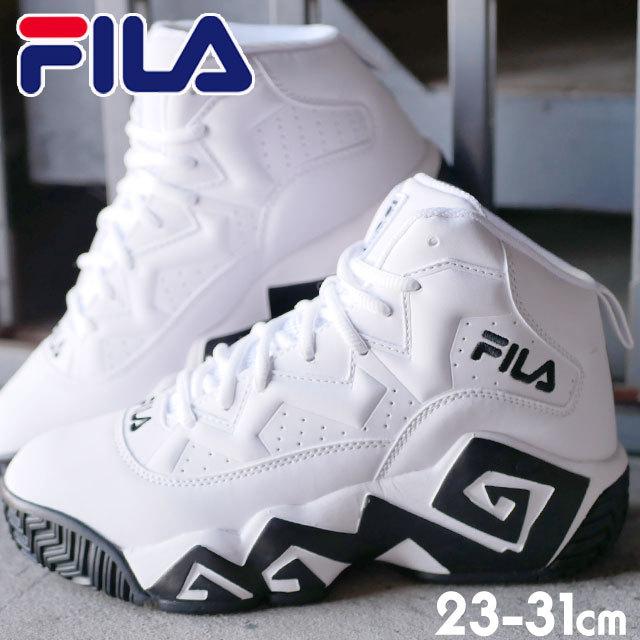 フィラ FILA MB 大きいサイズ メンズ レディース 厚底スニーカー靴 厚底シューズ ハイカット 白 ホワイト 復刻 ミッドカット グルグル ぐるぐる FHE102｜smw