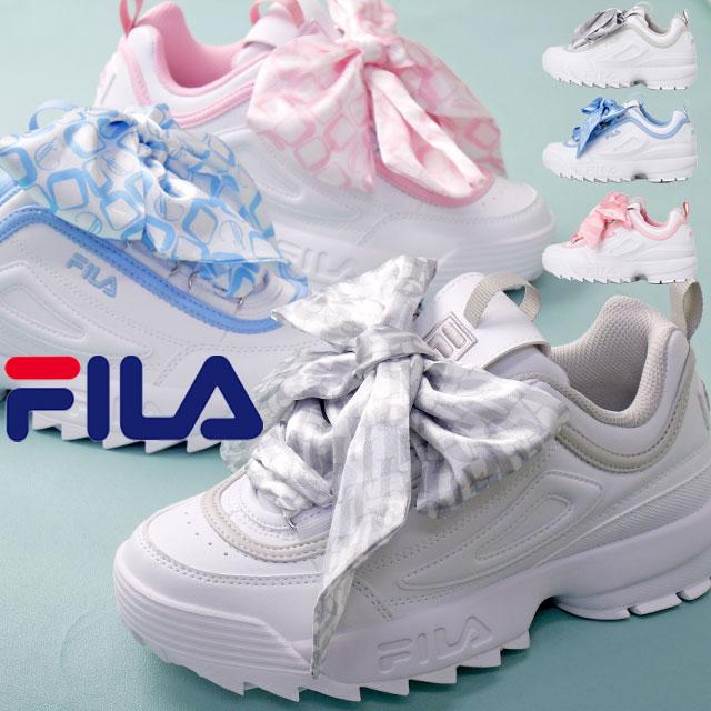 FILA（フィラ） 厚底 スニーカー レディース ディスラプター2 スカーフ 