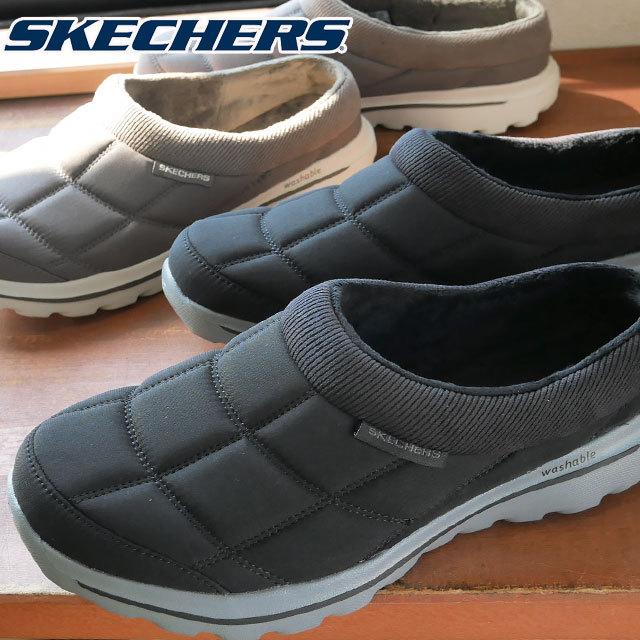 スケッチャーズ Skechers メンズ ゴー ウォーク ラウンジ スリッポン サボサンダル クロッグサンダル ブラック カーキ キルティング 裏起毛 T06a シューマートワールド 通販 Yahoo ショッピング