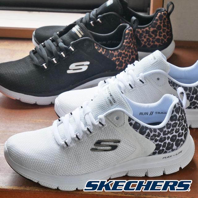 スケッチャーズ Skechers スニーカー レディース フレックスアピール4 0 ワイルドバラッド 1495 ホワイト ブラック レオパード 白 黒 ローカット T06b 1495 シューマートワールド 通販 Yahoo ショッピング