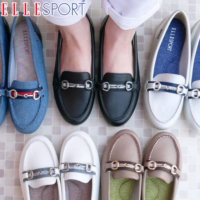 エルスポーツ Elle Sport レディース ドライビングシューズ スリッポン フラットシューズ 黒 ブラック ベージュ 白 ホワイト シルバー デニム Esp シューマートワールド 通販 Paypayモール