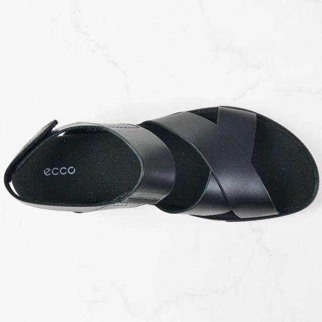 新品 ecco クロスストラップ コンフォートサンダル 黒 クロス