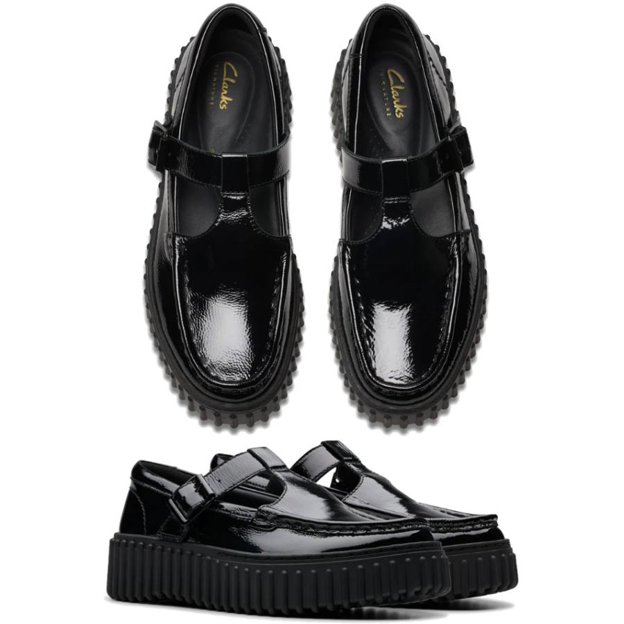 クラークス 厚底レディース メリージェーン チャンキーヒール Tストラップ パンプス 本革 パテント 4cmヒール トーヒルバー 26179103 | Clarks | 03