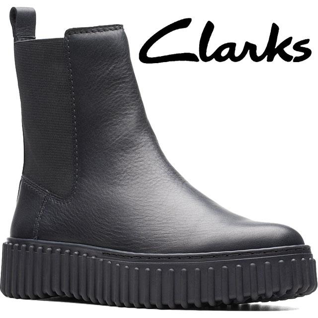Clarks（クラークス） レディース チェルシーブーツ 厚底 サイドゴア