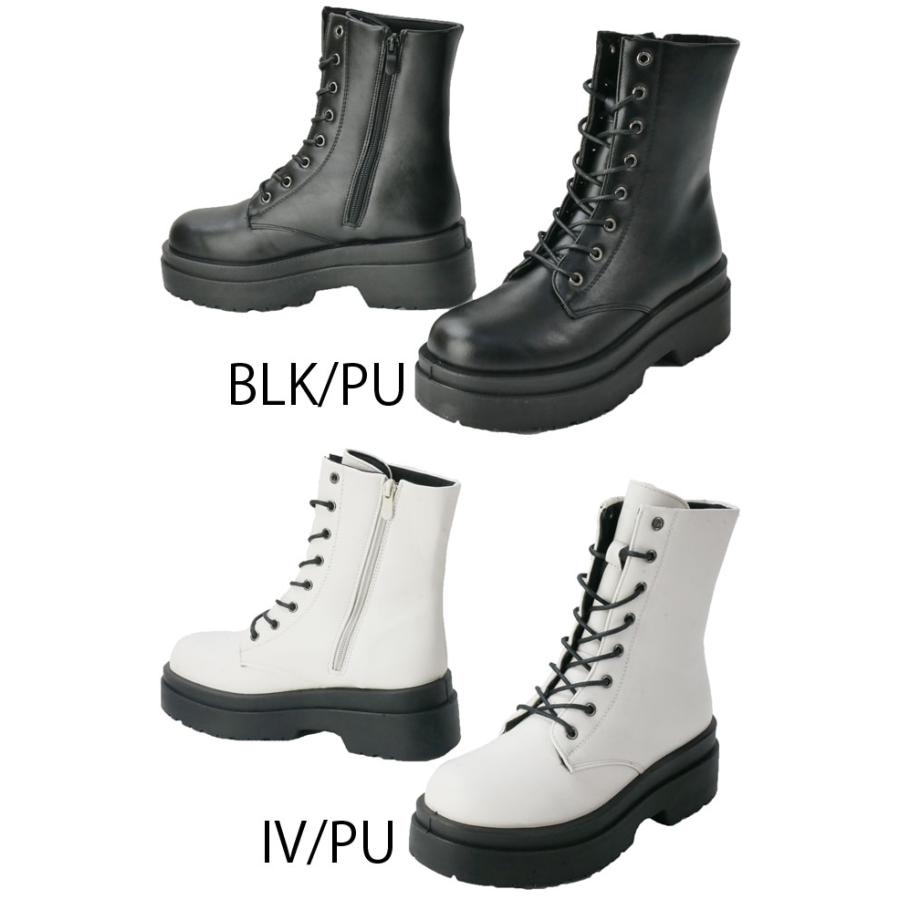 レディース 厚底ブーツ 靴 レースアップブーツ 編み上げブーツ チャン