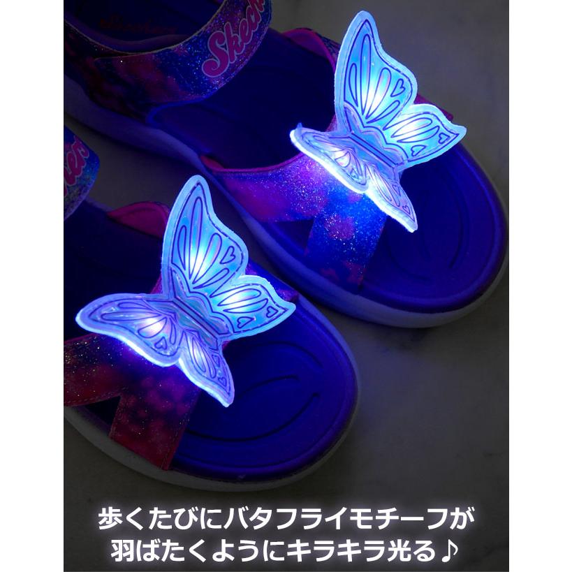 SKECHERS（スケッチャーズ） 光る靴 キッズ サンダル 女の子 LED搭載